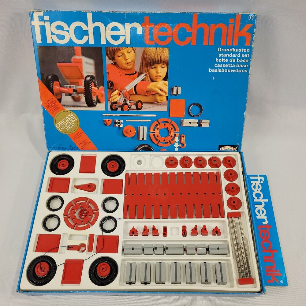 Fischertechnik 100 Vintage Toy Vehicle Construction Set 1970s German Blocks